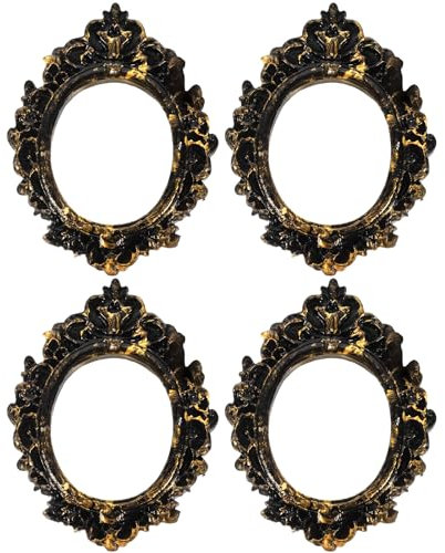 VOSAREA 4 Stück Retro-fotorahmen Barocke Fotorahmen Mini-goldrahmen Miniatur Kleine Rahmen Bilderrahmen Tischplatte Mit Barockrahmen Malstaffelei Zur Präsentation Rahmenlos Golden Harz