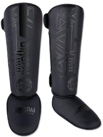 OLYSPM Protege Tibia Boxe,Protège Tibia Boxe,Protege Tibia Boxe Thai avec Doublure Absorbant Les Chocs pour Protéger Vos Mollets et Vos Pieds,Protege Tibia MMA pour Boxe,Muay Thai,Karaté