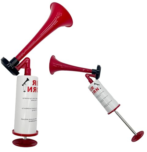 Metall Fanfare Druckluft Hupe, Air Horn, Signalhorn, Megafon, Stadion Tröte, Handball, Fußball, EM WM, Handsirene, Nebelhorn, Rot (Rot)