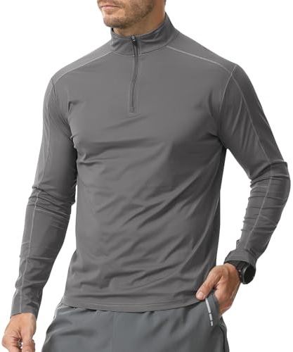 Danfiki Maglietta Uomo Anti UV a Maniche Lunga Solare UPF 50+ Rash Guard Outdoor Surfing Camicia