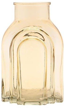 Hestia Amber Glass Vase – Tall Modern Cylindrical Vase with Wide Neck, Perfect for Fresh Flowers, Dried Botanicals, and Contemporary Home Décor - H: 30cm x W: 13cm.