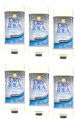 Dry Idea Advanced - Clear Gel Anti-Perspirant & Deodorant, Powder Fresh, 3-Ounce Tube (Pack of 6)