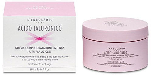 L'Erbolario, Feuchtigkeitsspendende Körpercreme mit Hyaluronsäure, Anti-Aging Wirkung, Körpercreme mit Intensivpflege, Größe: 200 ml