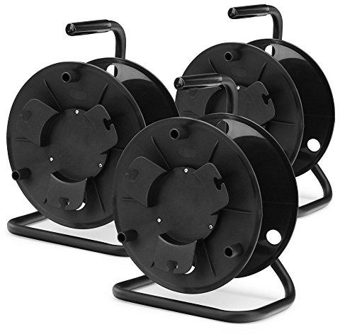 3x Pronomic KT-100 Bobina Vuota (Bobina Vuota per Cavi, Fili, Corde, Tubo ecc.) Nera