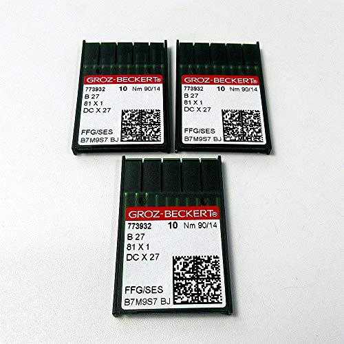 30 Groz Beckert DCX27 DCX1 B27 Industrial Serger Overlock Sewing Needles (14/90)