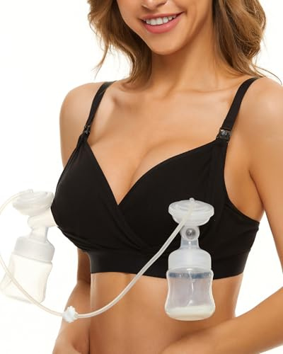 Pumpande BH handsfree pumpande BH och amnings-bh justerbar trådlös bekväm pump BH plus storlek passar bröstpumpar