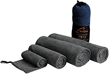 Schwar Textilien Microfaser Handtuch Duschtuch Badetuch Strandtuch Reisehandtuch 5 Farben Farbe Dunkelgrau Größe 60x120 cm