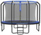 SONGMICS Trampolin 366 cm d, Gartentrampolin für Kinder mit Sicherheitsnetz, 180 cm hohe Stangen, Randabdeckung, Leiter, Stahlrahmen, schwarz-blau STR123Q01