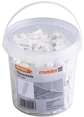 Meister 4427500 Lot de 600 cales de carrelage 9 mm – En polypropylène robuste – Rouge/Accessoires pour carrelage/Aide à la pose de carrelage/Croix de joints