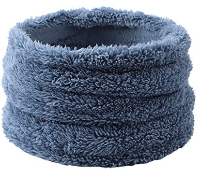 Pesaat Winter Girls Scarf Polar Fleece Children Neck Warmer Knitted Kids Toddler Round Scarves (Blue)