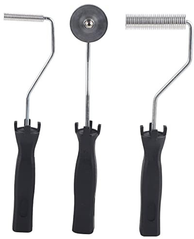 Rodillo de fibra de vidrio - Rodillo de laminación de burbujas de fibra de vidrio de aleación de aluminio Mango de ABS, Juego de rodillos de fibra de vidrio para trabajo de resina GRP FRP(3Pcs)