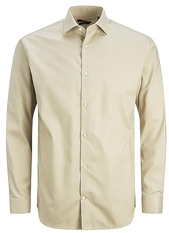 JACK & JONES Camisa de Hombre Slim Fit Camisa, Cachemira Pura. Ajuste: Ajustado, L