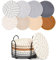 VMINOG Posavasos De Fieltro Redondos Set De 8 Portavasos Tejidos Posavasos De Fieltro Lavables Posavasos Originales Decoración De Mesa Apto para Bebidas, Bar, Tazas, (con Soporte)