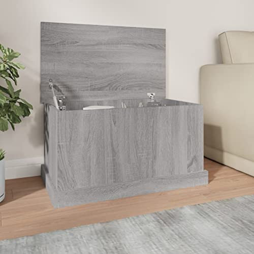 ZEYUAN Baúl almacenaje Madera contrachapada Gris Sonoma 70x40x38 cm, Banco Recibidor, Banco Comedor, Bancos para Cocina, Banco Vestuario