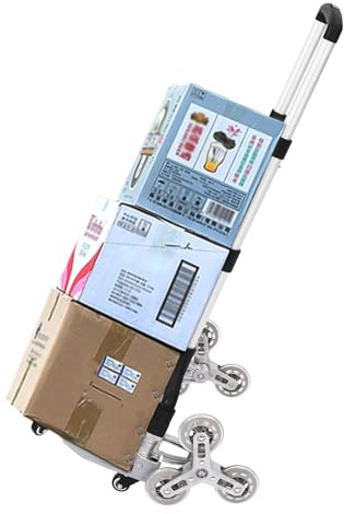 säckkärra transportkärra vikbar bagagevagn, justerbar aluminium, bagage, varukuvert, handvagn, vagn med 6 hjul, handtag, elastiskt rep, modern, svart + silver, upp till 70 kg
