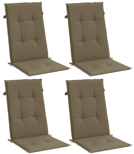 vidaXL Hochlehner-Auflagen 4 STK. Melange Taupe 120x50x4 cm Stoff