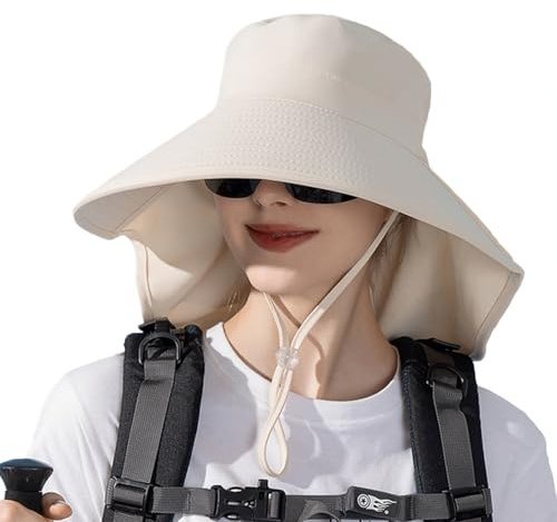 Vientiane Cappello da Sole Estivo Donna UPF 50+, Cappello Traspirante con Corda Antivento, Cappello da Sole Protettivo, per Giardinaggio,Viaggi,Escursionismo,Pesca Cappello Donna Estivo