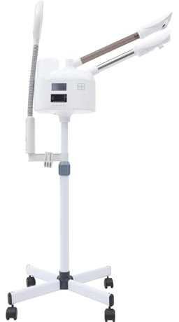 MINRS 3 in 1, vaporizzatore viso ozono, vapore, sauna facciale, vapore, pulitore per pori con ugello caldo e freddo, dispositivo a vapore con lampade a LED e touch screen intelligente per spa, salone