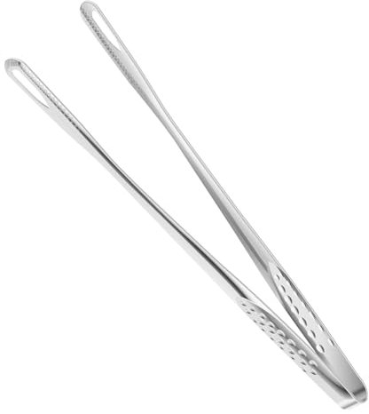 Pinzette da cucina in acciaio inox 20 cm a testa rotonda, pinzette da cucina in acciaio inox antiscivolo, pinzette per grigliate, lavabili in lavastoviglie, per spremere insalate di pane, carne