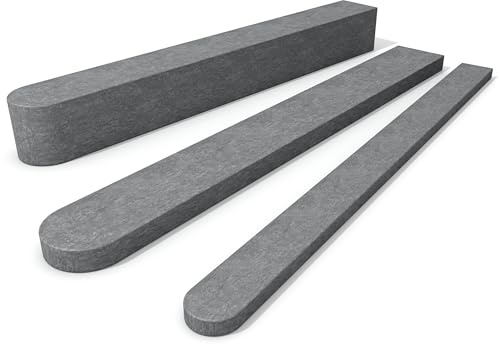hanit® Zaunlatte mit Rundkopf | 120 x 6 x 2 cm | grau | 3 Stück | witterungsbeständige und pflegeleichte Zaunbretter mit Rundkopf