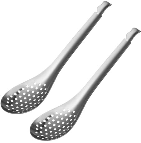 Luxshiny Cucchiaio Scolapasta per 2 Pezzi in Acciaio Inossidabile Cucchiaio Piccolo per Ripieno Strumento Resistente per Uso
