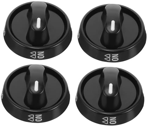 Mikinona 4 pcs Gas Stove Control Knobs Easy to Install Replacement Knobs for Cooking Stoves Durable Plastic Design Compatible with Various Household Styles