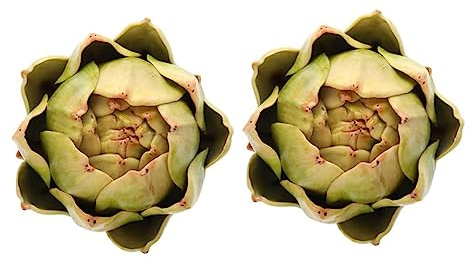 Kichvoe 2 Piezas Alcachofas Artificiales Realistas Modelos de Verduras de Simulación Plástico para Decoración de Cocina y Enseñanza