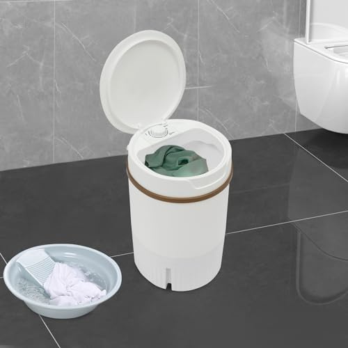 MEHOOSPVN Minilavadora móvil, camping, lavadora portátil de hasta 3 kg, con escurridor para lavadora, caravana, autocaravana, bajo consumo de agua y energía, color blanco