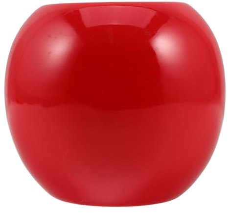 Veemoon Jarrón de Cerámica Roja Pequeño Esférico 10x10x5 Cm, Mini Florero Decorativo para Mesa del Hogar, Adorno Artístico para Sala de Estar, Jarrón Moderno para Flores