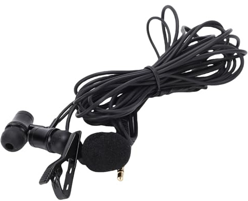 Annadue Auricolari Cablati con Microfono, Clip Vocale Chiara con Cancellazione del Rumore Sul Microfono da Bavero, Auricolari per Streaming Live, Canto, Registrazione Video, Podcasting