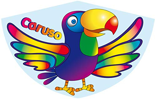 Paul Günther 1196 - Kinderdrachen Caruso, Einleinerdrachen aus robuster PE-Folie mit verstellbarer Drachenwaage, für Kinder ab 4 Jahre mit Wickelgriff und Schnur, ca. 75 x 48 cm groß