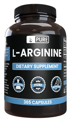 Pure Original Ingredients L-Arginine (365 Capsules) No Magnesium Or Rice Fillers, Always Pure, Lab Verified