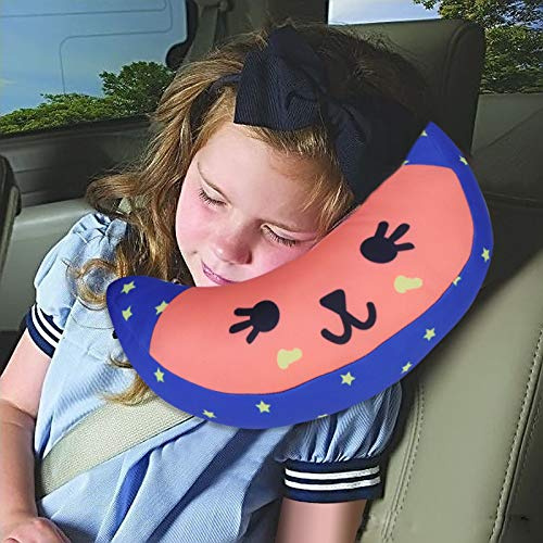 Cuscino da Viaggio per Auto per Bambini, Cuscino per Cintura di Sicurezza per Auto, Cuscino per Supporto Testa e Collo per Bambini, Protettore per Cintura di Sicurezza per Seggiolino Auto, Cuscino per