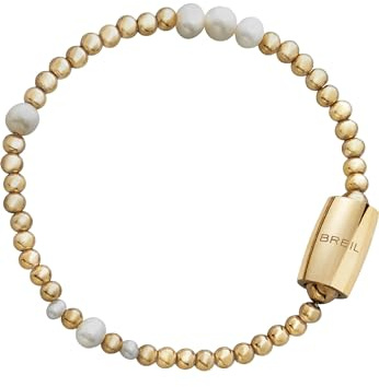 Breil, Collezione Magnetica System, Bracciale da Donna Small Planets, in Acciaio IP Gold Lucido, con 7 Perle Naturali di Acqua Dolce, Pratica Chiusura con Magnete, Colore Gold, Misura 19,5 Cm