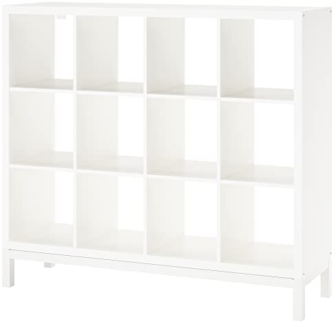 Ikea KALLAX Regal mit Untergestell, 147x129 cm, weiß/weiß