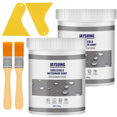 600g Transparent Waterproof Coating Agent, 2 Pcs Invisible Waterproof Agent, Super Strong Clear Insulation Leak Sealer, Transparent Insulation Sealant for Outdoor Home Bathroom Toilet Roof Patio Floor