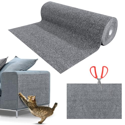 Tiragraffi Per Gatti,Tiragraffi divano, Tappetino Tiragraffi per Gatti Autoadesivo, DIY Climbing Cat Scratcher, Proteggi Divano Gatti Graff, Antigraffio Gatto Divano grigio chiaro