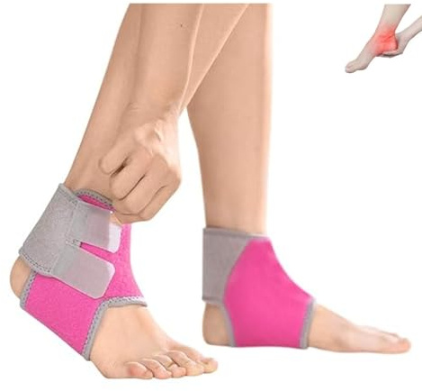 XGOPTS Fußgelenkbandage Kinder Knöchelbandage 1 Paar Einstellbar Fußbandage Elastische Knöchelschutz Bandage Sprunggelenkbandage für Fußball Laufen Radfahren, Rechte und Linke Bandage Rosa S