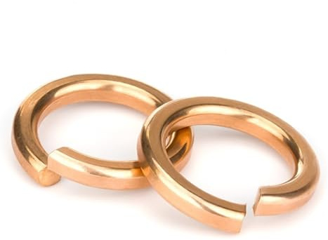 Graiting Lot de 3 à 50 rondelles à Ressort Fendues en Laiton, coquilles en cuivre Bronze, rondelles de Blocage à Ressort Anti-desserrage M2-M12(M6 20pcs)