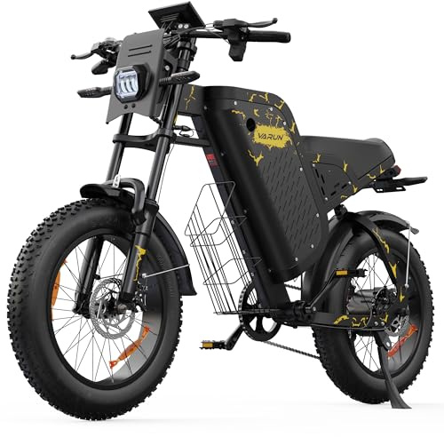 VARUN Bici Elettrica, 20''*4.0 Bicicletta Elettrica Fuoristrada, Batteria 48V 20.8AH, Doppia Sospensione, Indicatori di Direzione Anteriori e Posteriori, E-Bike per Adulti a 7 Velocità