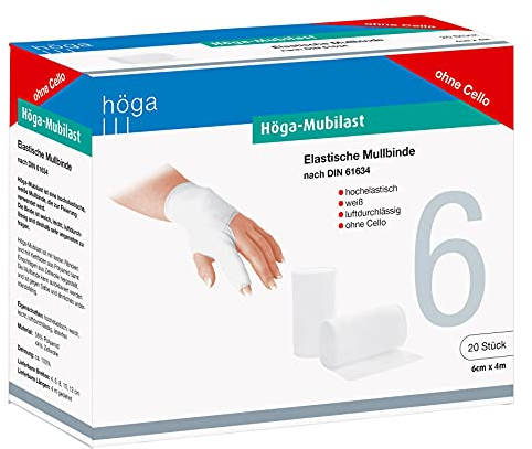 höga-mubilast Lot de bandes élastiques, 6 cm x 4 m, Lot de 20