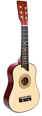 small foot 3307 Guitare Naturel en bois, avec six cordes métalliques et plectre, pour enfants à partir de 3 ans