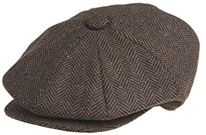 Peaky Blinders Platt keps i ”newsboy”-stil, gubbkeps med 8 paneler, tygvariationer med tweed och ull