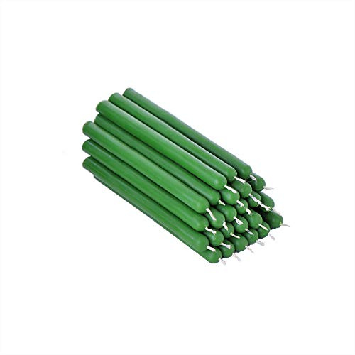 NKlaus 25x candele da tavolo in cera d'api verde da 12cm con fuliggine candele rituali a goccia 36332