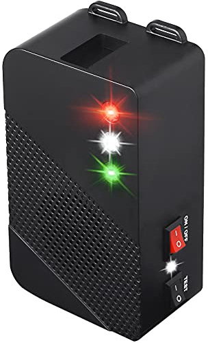 Glaobule Ultrasonic Rodent Repellent Battery Operated Ultrasonic Mouse Repeller Under Hood Pest Repeller Rat Mice Deterrent with Strobe Lights for Car Engine Indoor Use 1Pack