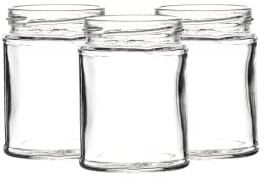Set of 24x 300ml Round Jam Jars | 300ml Jam Jars | Including Gold Twist Off Caps | Glass Jars | Preserve & Chutney Jars | J&B