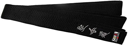 Black Belt SILVER MATSUMOTO With Embroidery in Japanese 300cm For Men/Women Karate, Kickboxing, Shotokan, Shito-Ryu, Goju Ryu, All Styles Of Martial Arts Karate Black Belt Shihan Master Kenpo