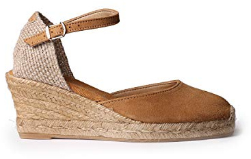 TONI PONS Lloret-5 - Espadrille compensée pour Femmes dans des Tons Unis de en Daim.