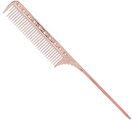 Sonew Rattail Comb, Strähnenkamm, Aluminium Metall Rattenschwanz Haarkamm Neckerei Kämme, Barber Salon Friseur Styling Kamm für Alle Haartypen(Roségold)
