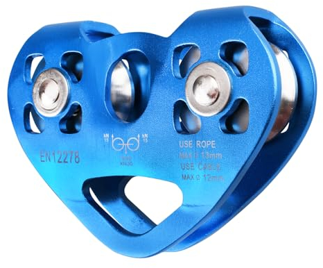 TRIWONDER 30kN Seilrolle Umlenkrolle Abseilgerät für Seile bis 13 mm Durchmesser (Blau)